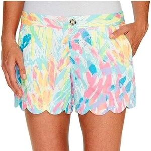 Lilly Pulitzer Buttercup Shorts 6 Multi Sparkling Sands Scalloped Hem 5" inseam
